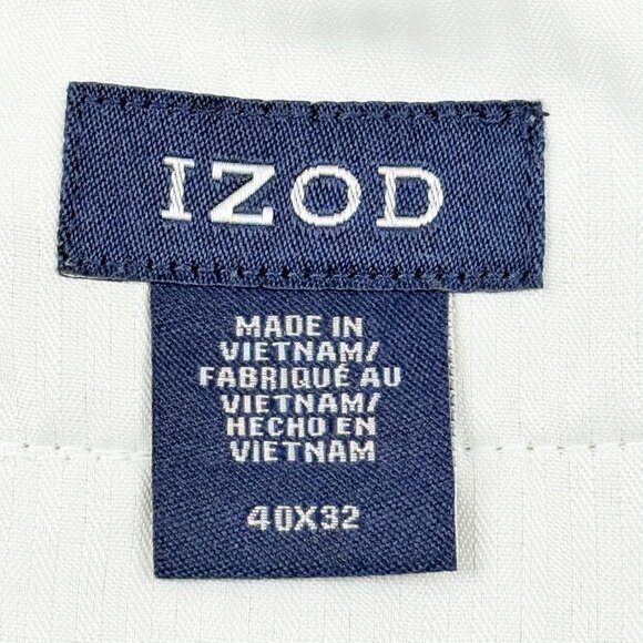 Izod Men's Classic Fit Flat Front Straight Leg Tan Dress Pants Size 40x32 - Picture 5 of 10